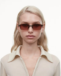 OKULARY PRZECIWSŁONECZNE RIMLESS CUBIC CHIMI EYEWEAR CZERWONE