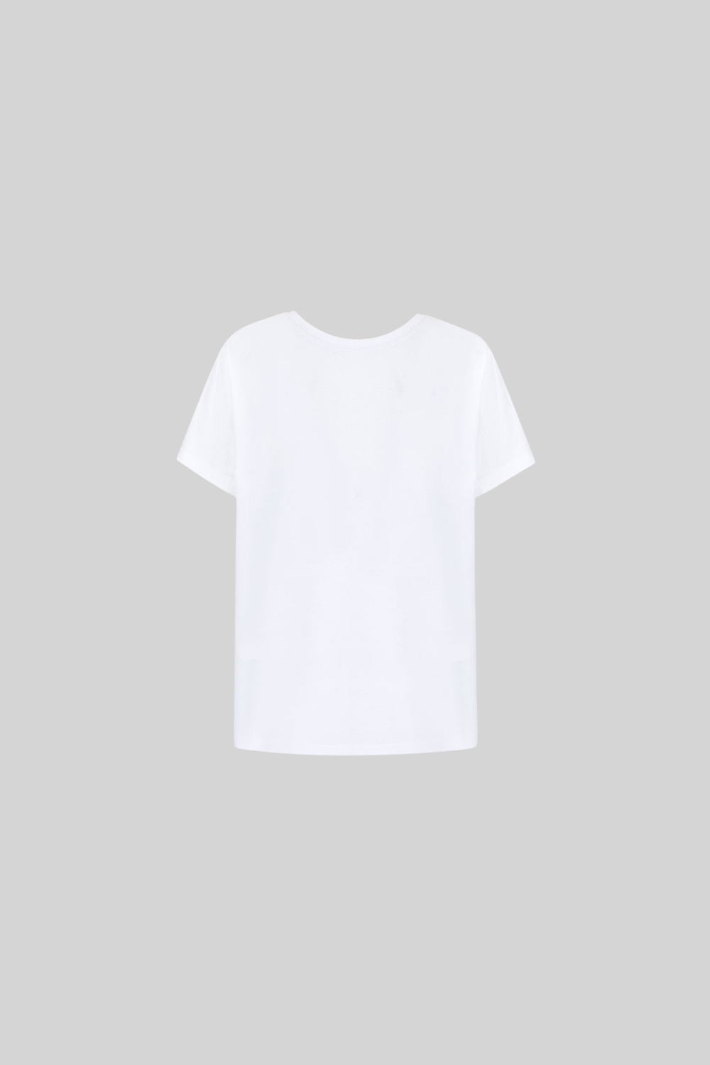 T SHIRT V-BACK  BIAŁY