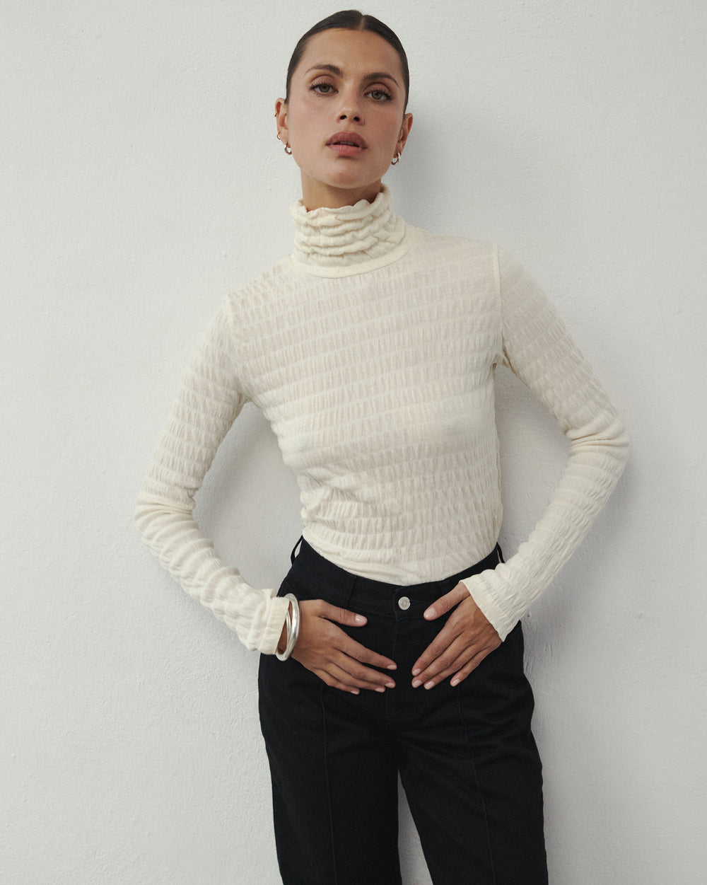 WAFFLE LONGSLEEVE ECRU