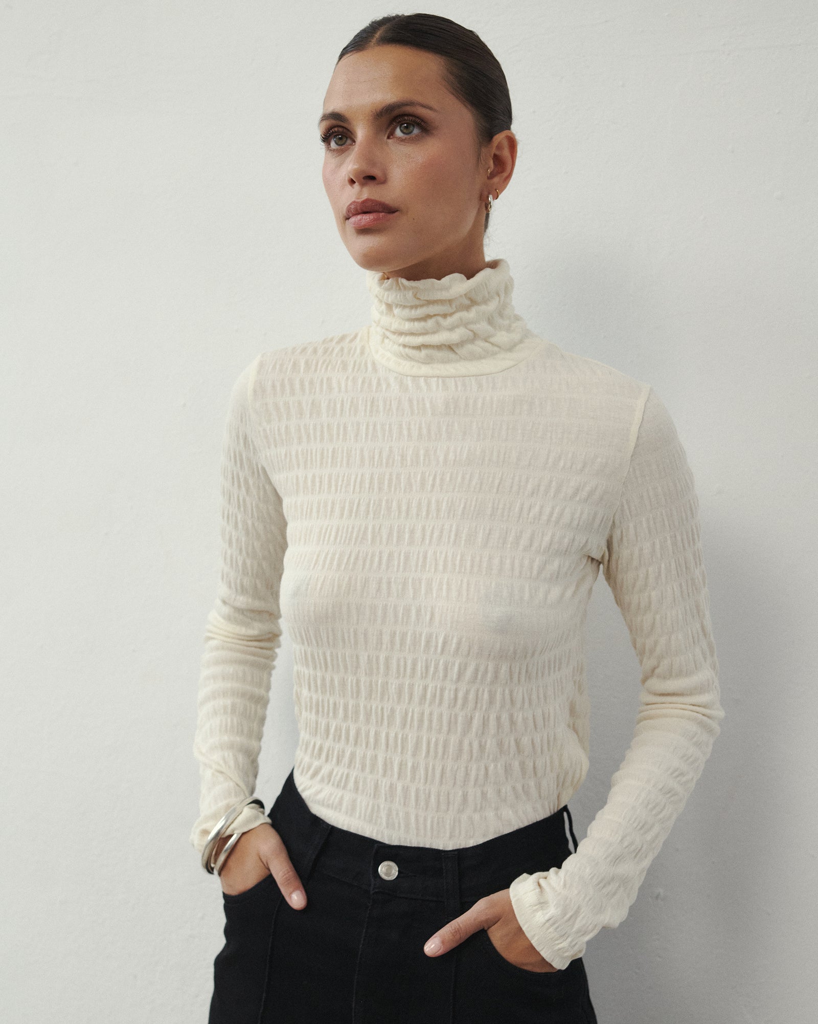 WAFFLE LONGSLEEVE ECRU