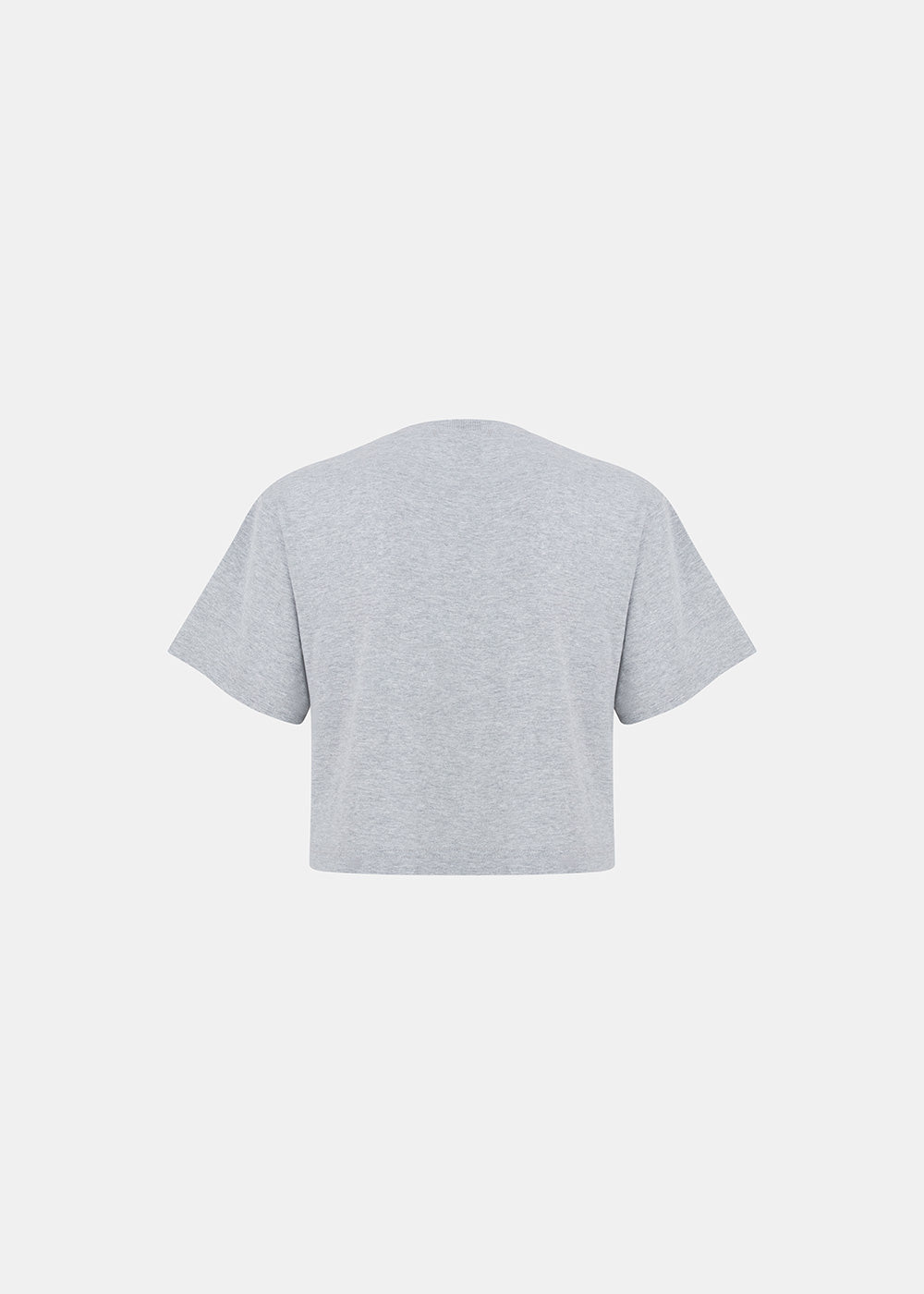 T-SHIRT CROP TOP LAY SZARY MELANŻ