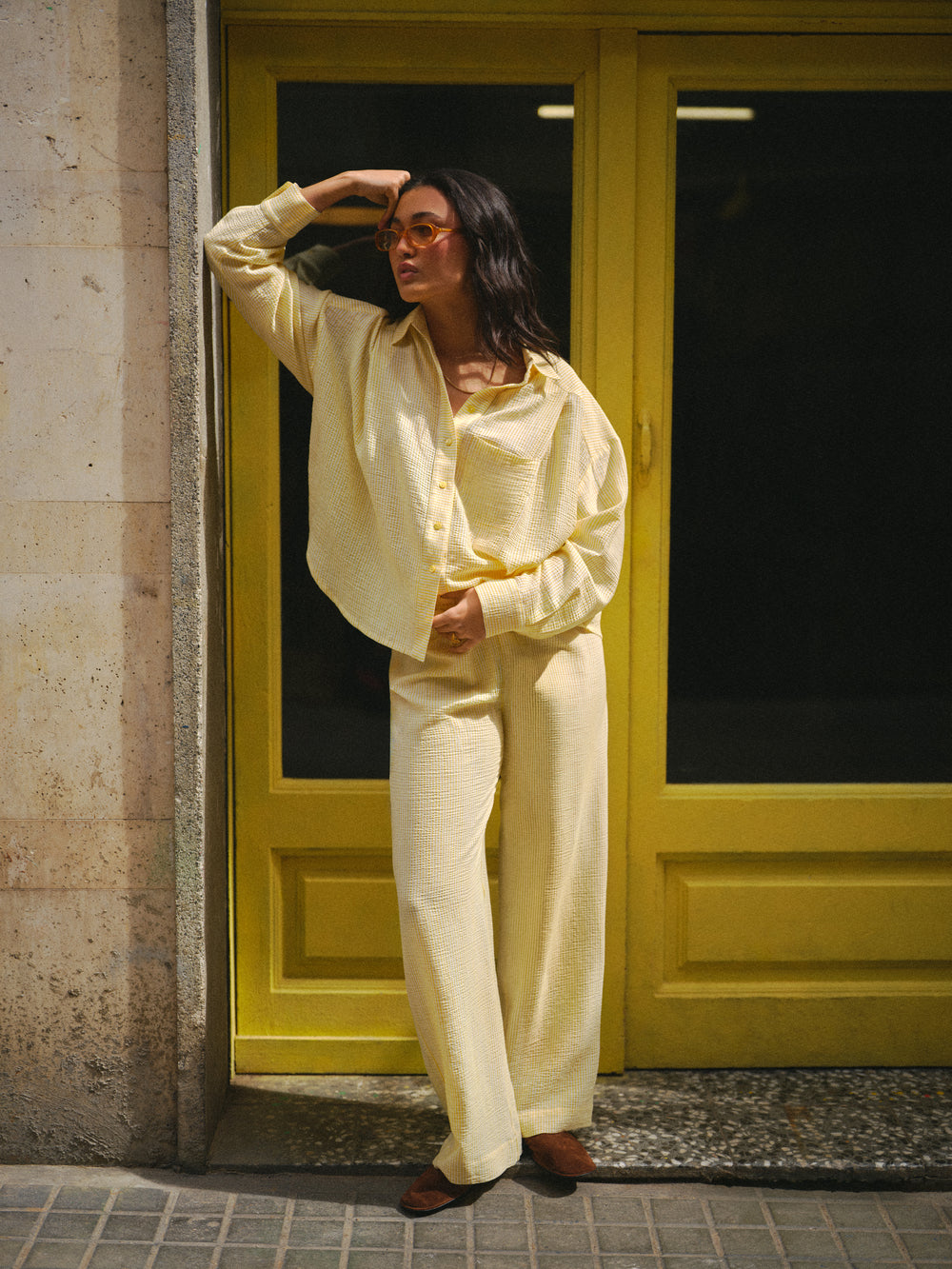 CHEMISE BRAD RAYURES JAUNE