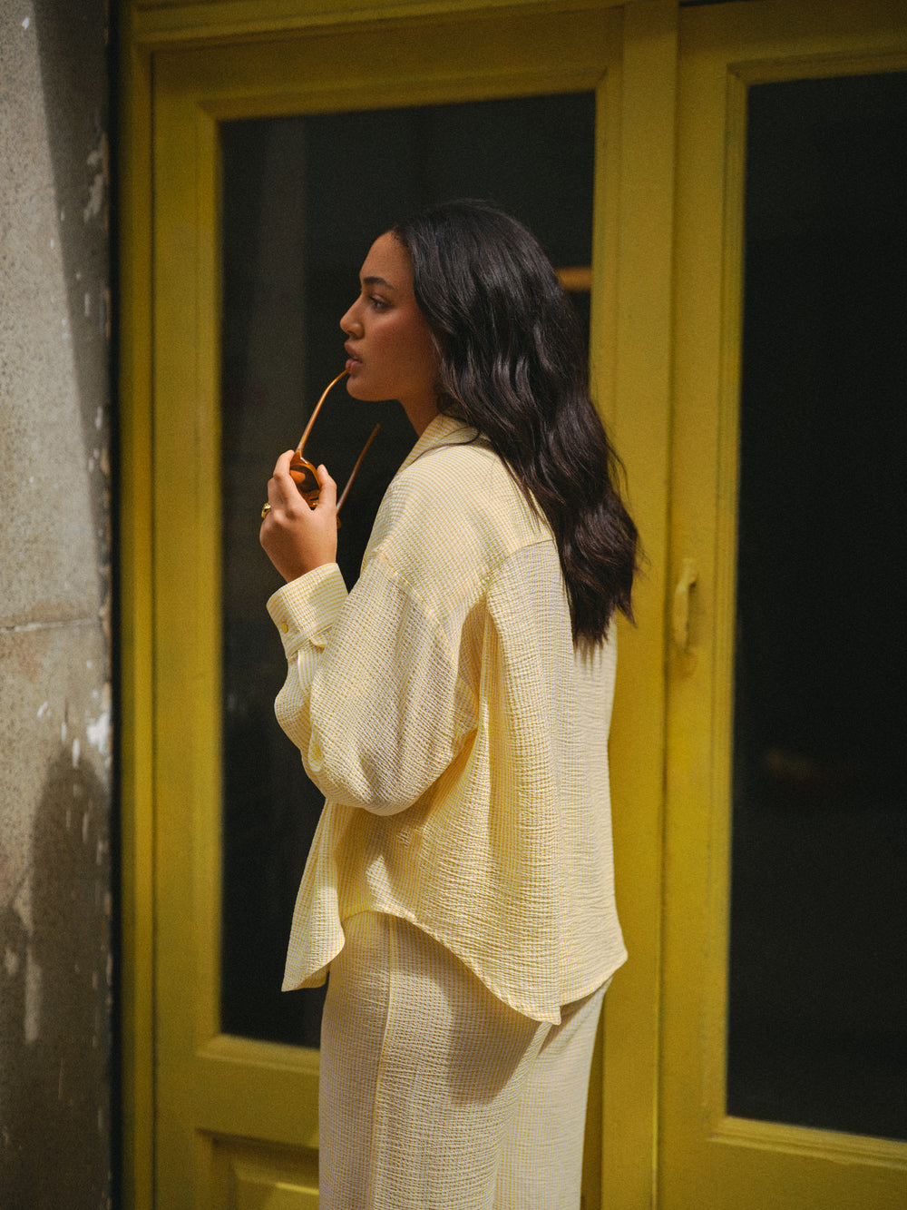 CHEMISE BRAD RAYURES JAUNE