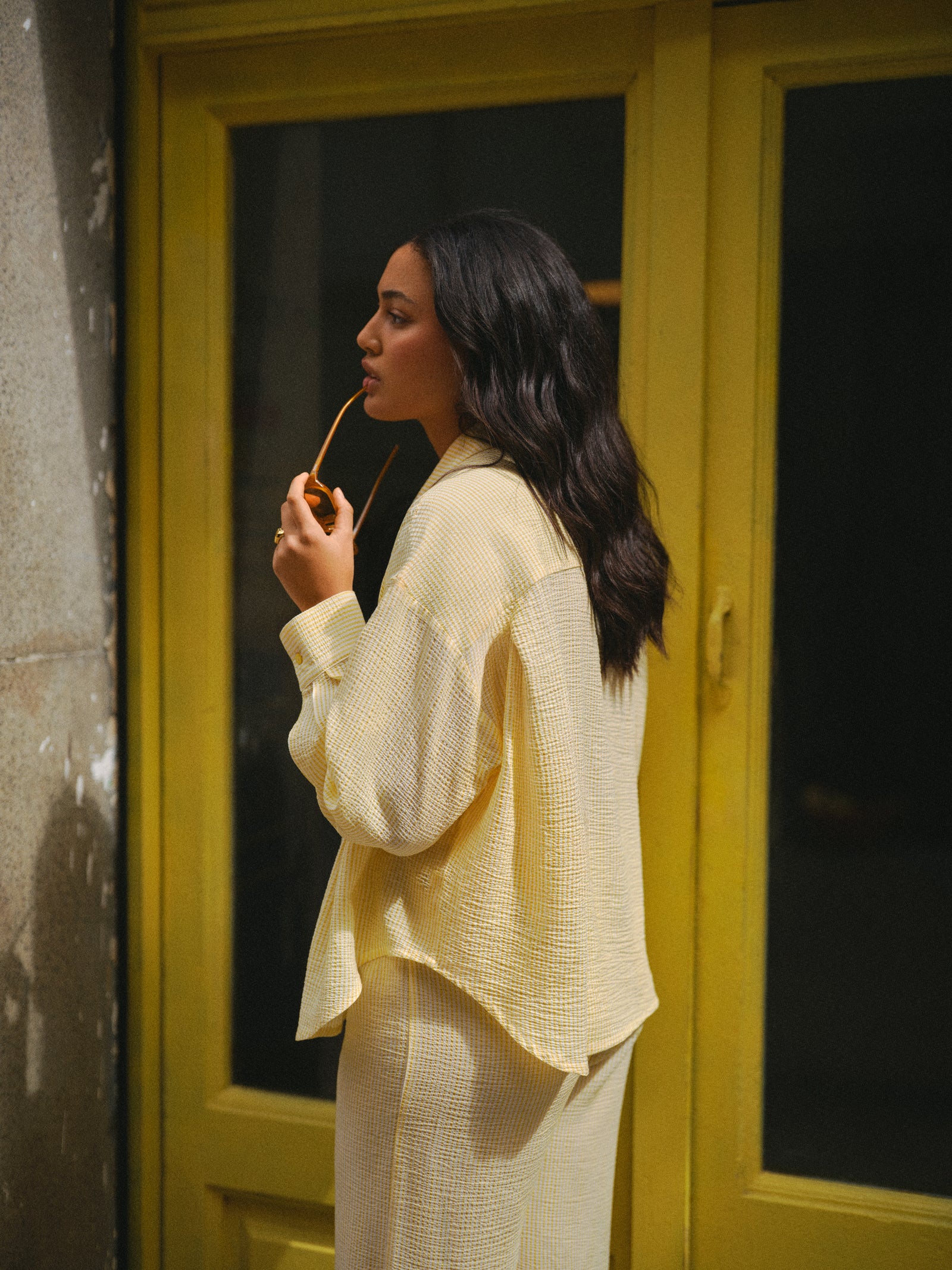 CHEMISE BRAD RAYURES JAUNE