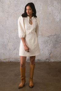 SIMONE MINI KLEID ECRU