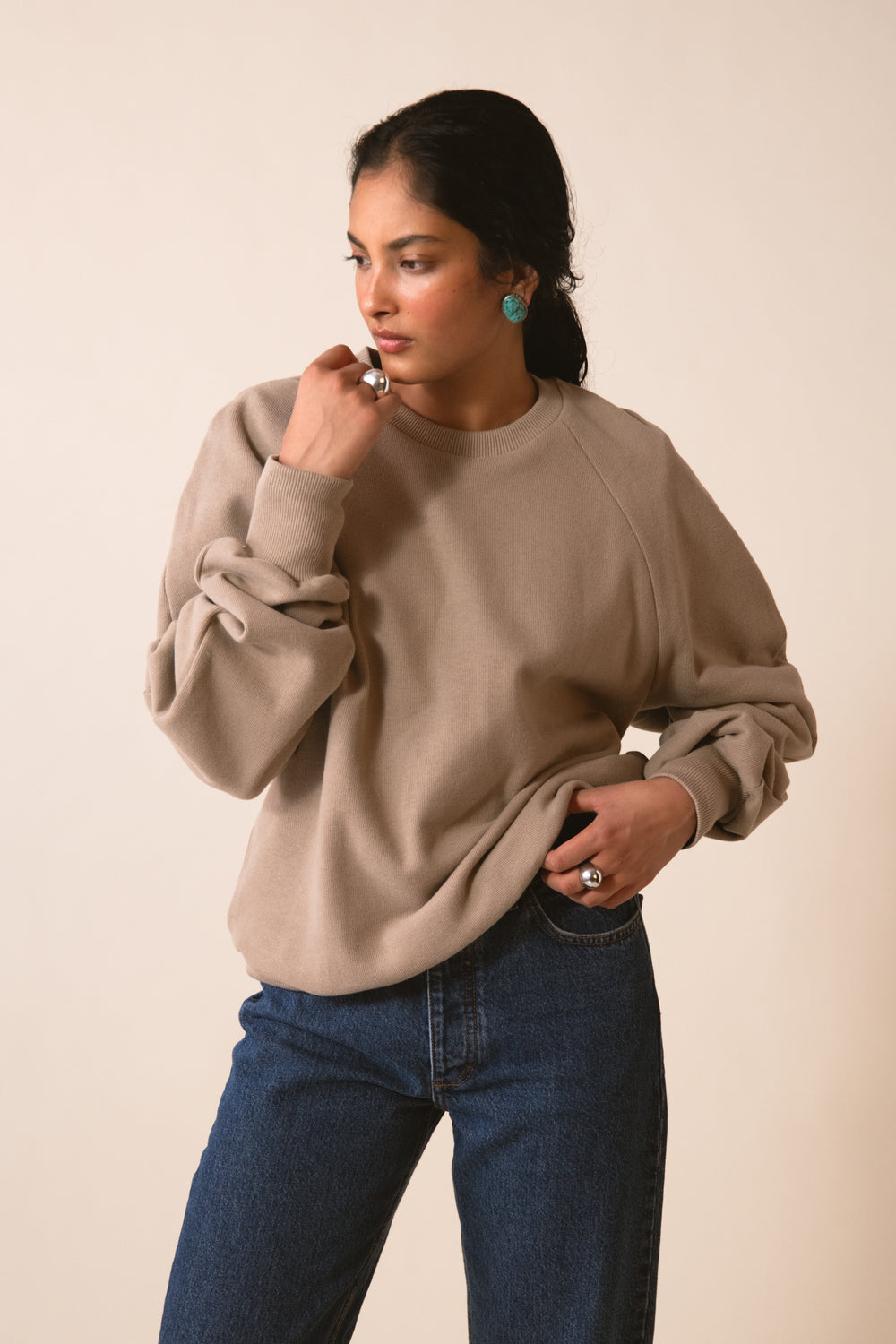 AND SWEATSHIRT BEIGE