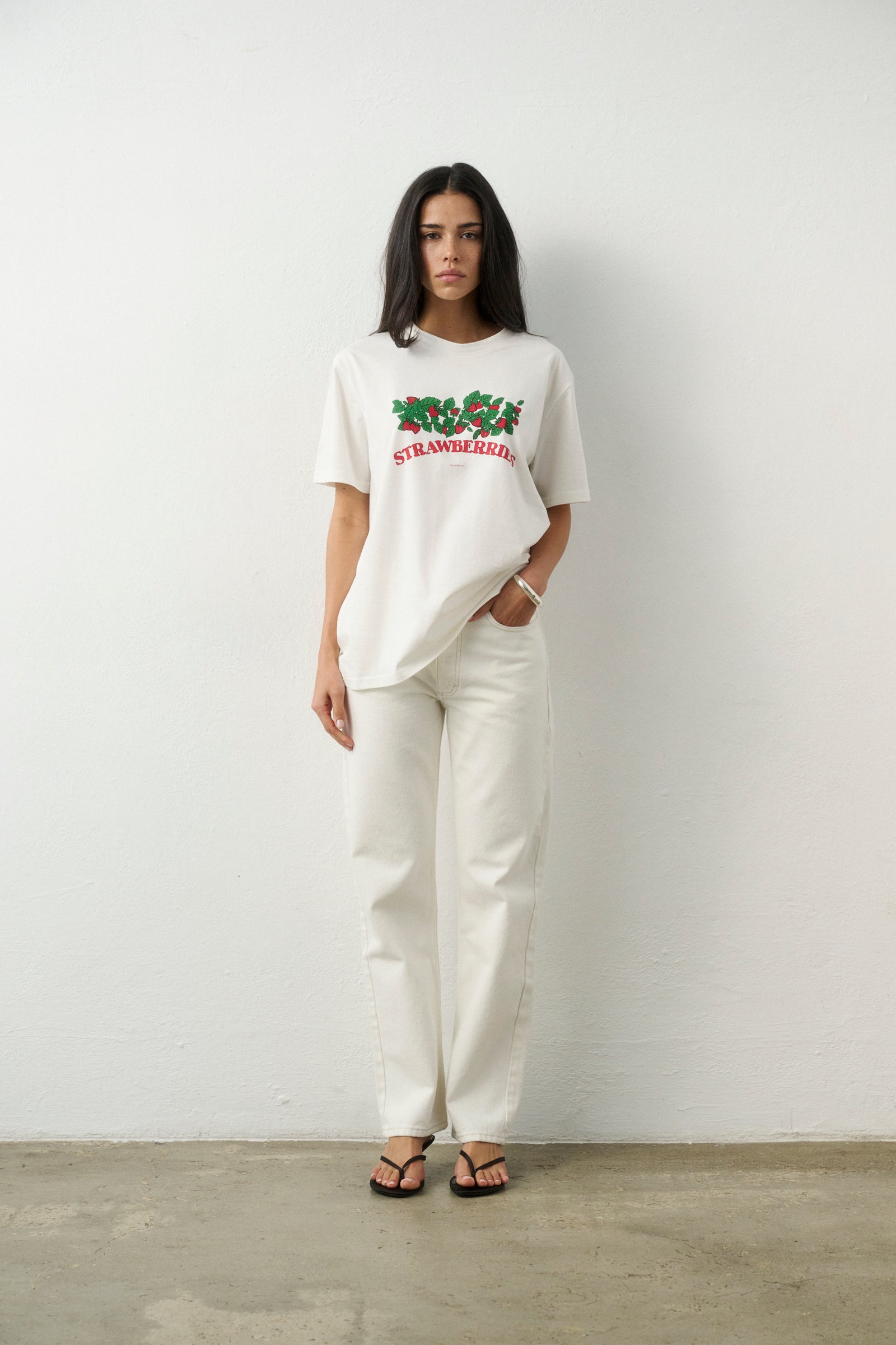 T-SHIRT STRAWBERRIES BLANC