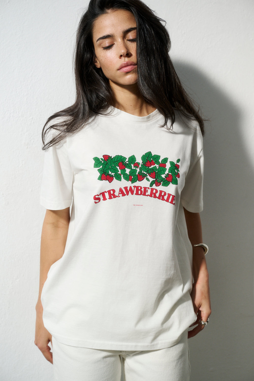 T-SHIRT STRAWBERRIES BLANC