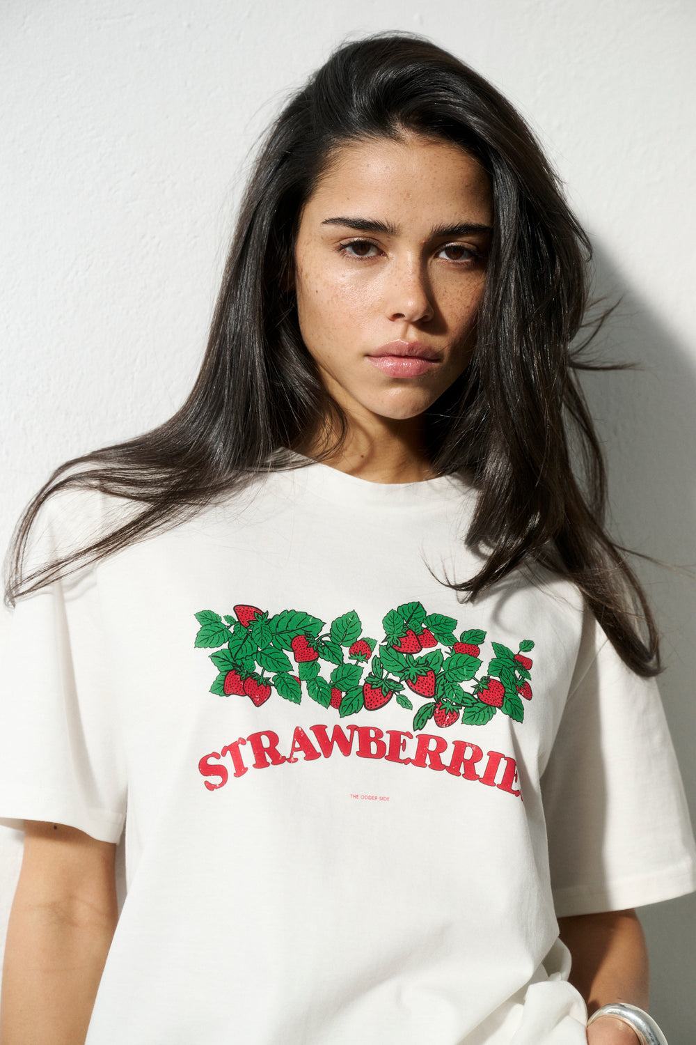 T-SHIRT STRAWBERRIES BLANC