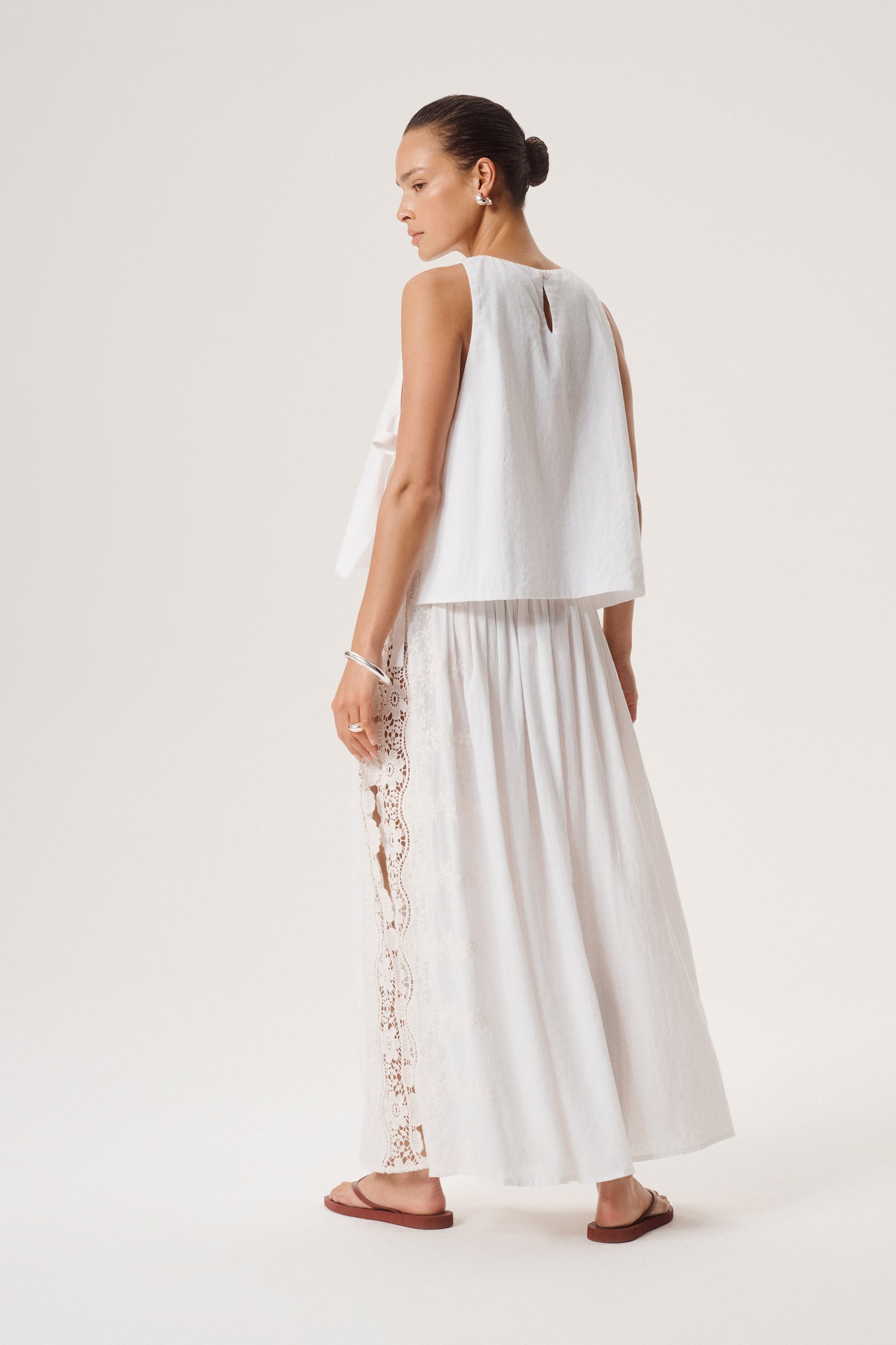 DIP MAXI SKIRT WHITE