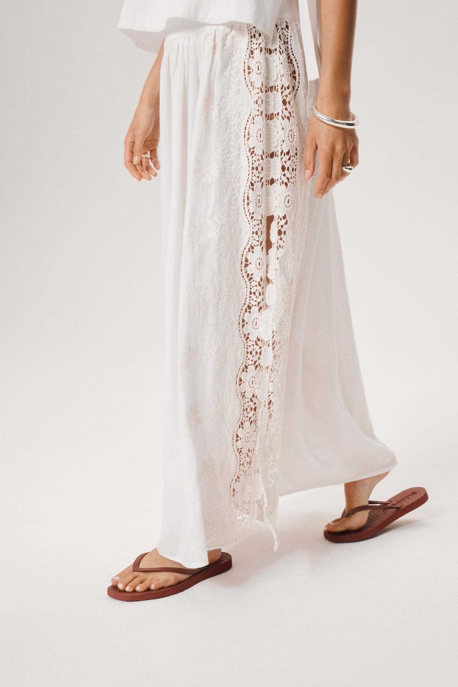 DIP MAXI SKIRT WHITE