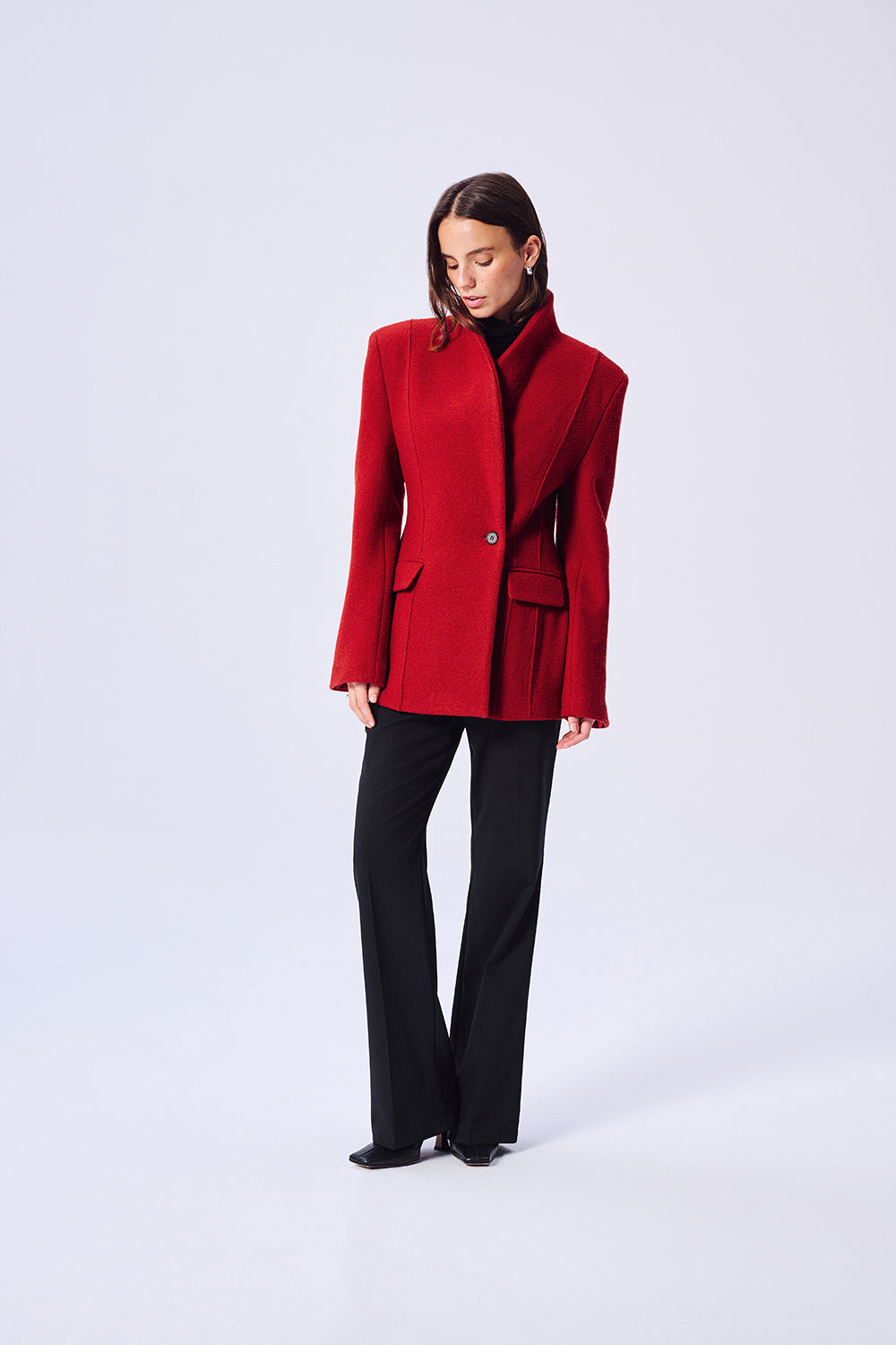 WOOL BLAZER SUITS RED