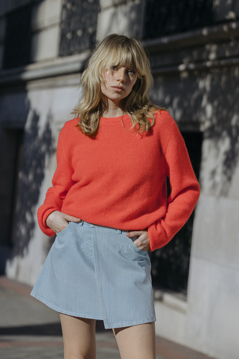 ALLEY DENIM SKIRT BLUE