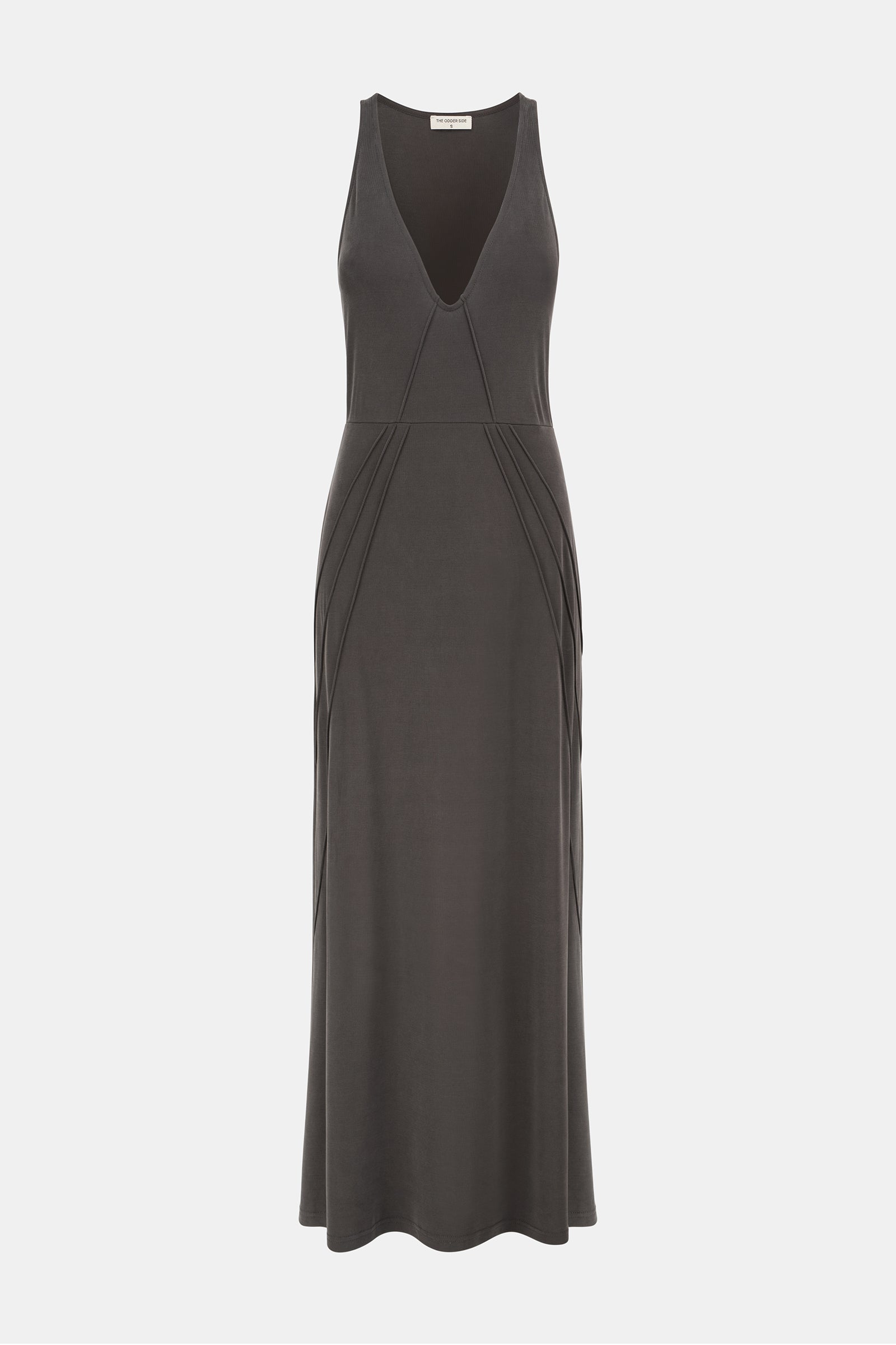 VELOUR MAXI DRESS BROWN