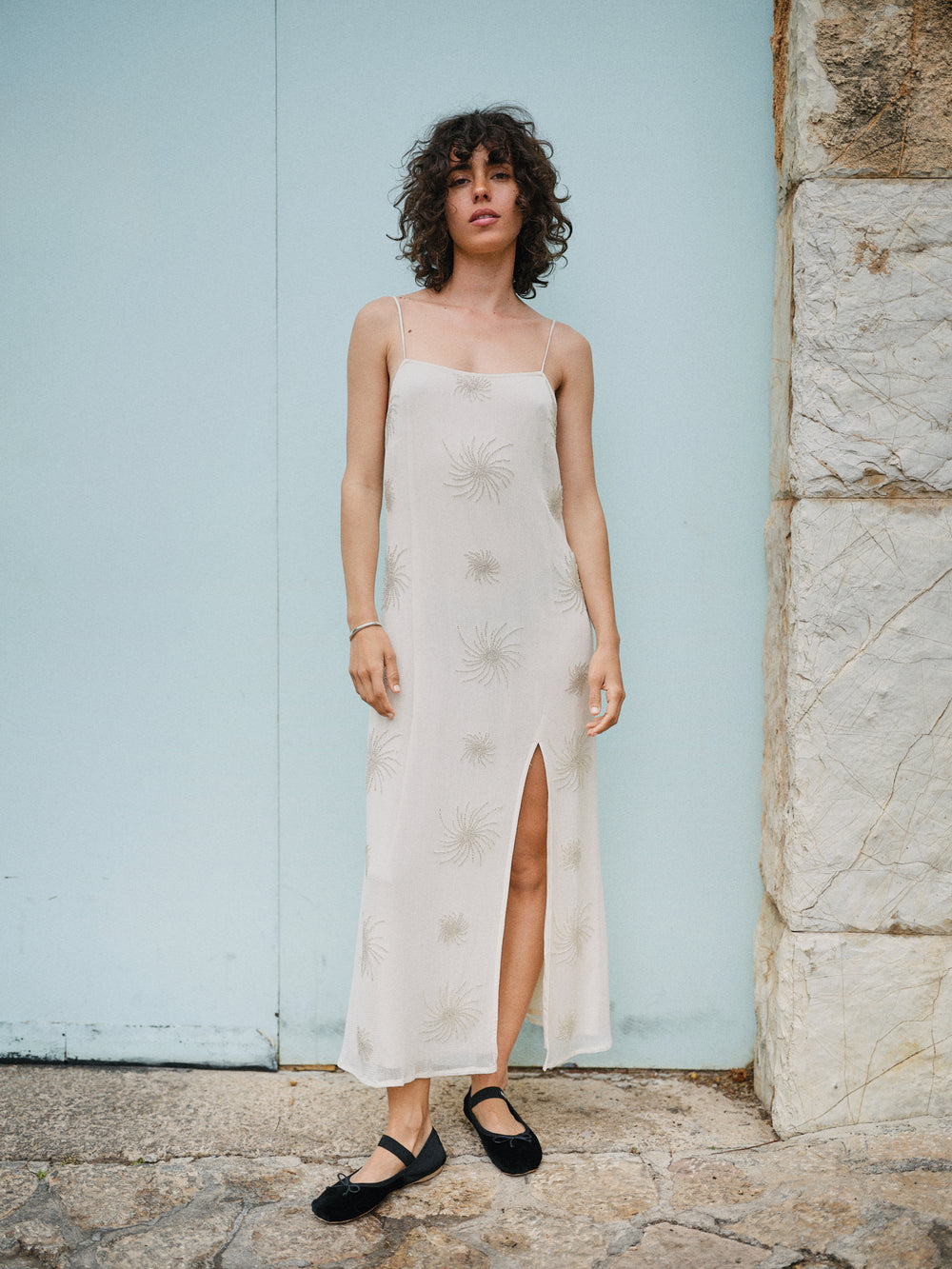 CHARM DRESS ECRU