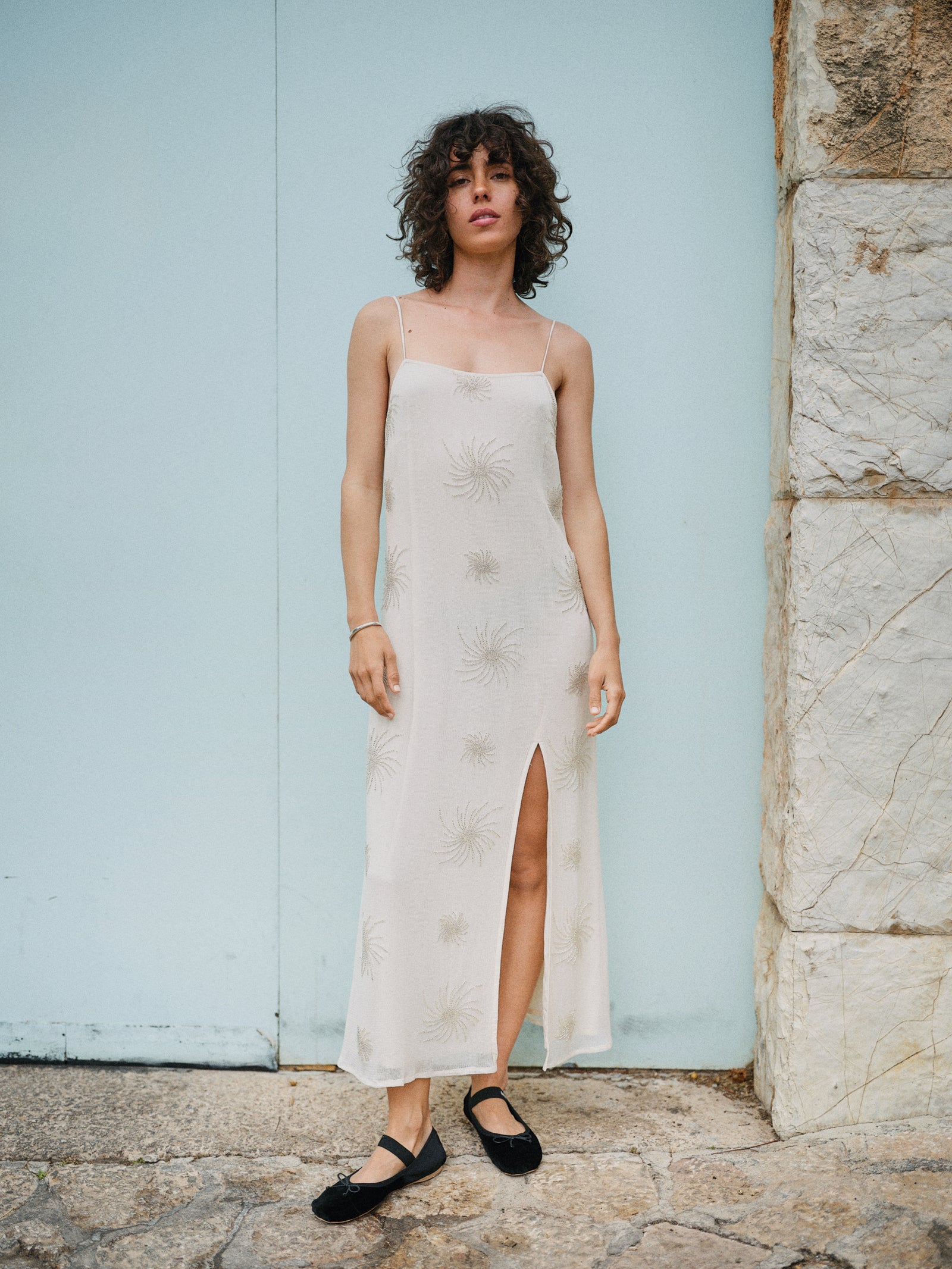 CHARM DRESS ECRU