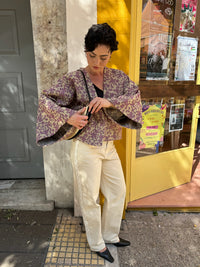 KIMONO ŻAKARDOWE KOBE BEŻOWE