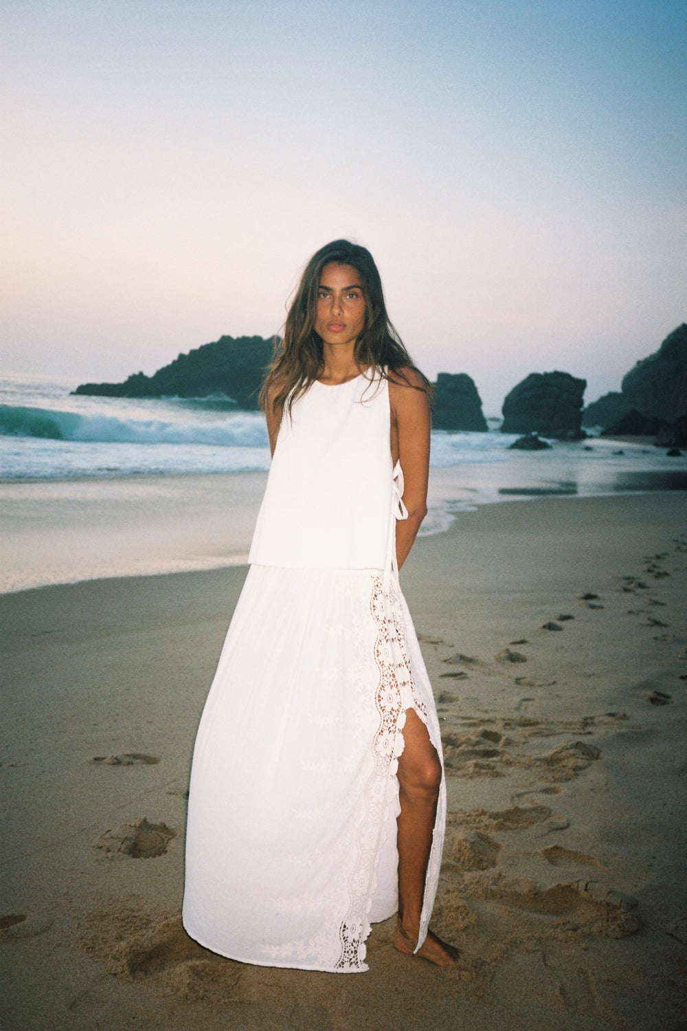 DIP MAXI SKIRT WHITE