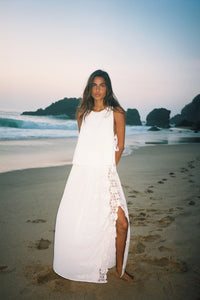 DIP MAXI SKIRT WHITE